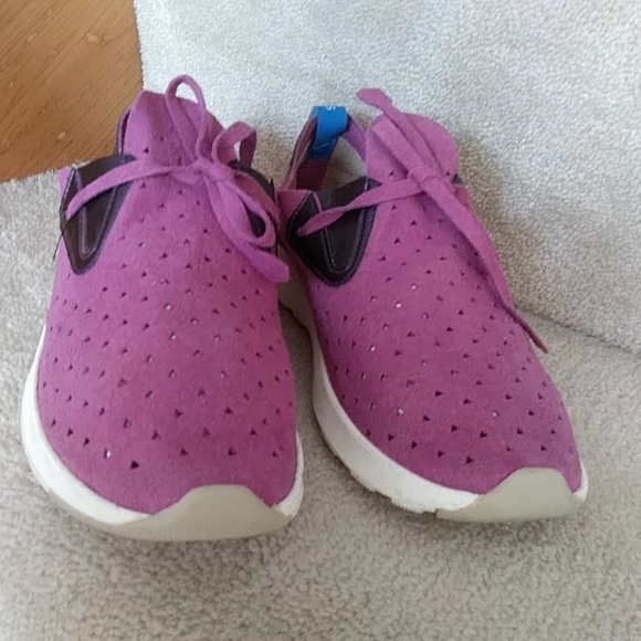 Walrus Dixie Micro Fiber Suede Look Perforated Lace Up Sneakers 6 Purple - Picture 5 of 16